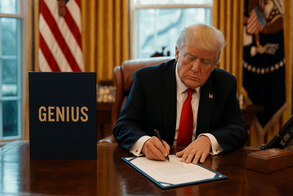 ترامپ قانون GENIUS را برای تنظیم شرایط استیبل کوین‌ها در آمریکا امضا کرد